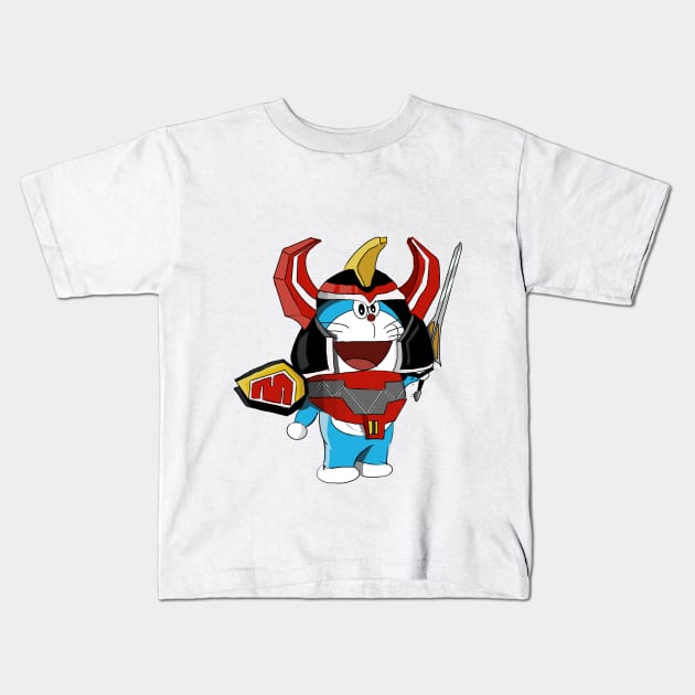 Doraemon Megazord Power Ranger Shirt Kids T-Shirt by PeterCraft